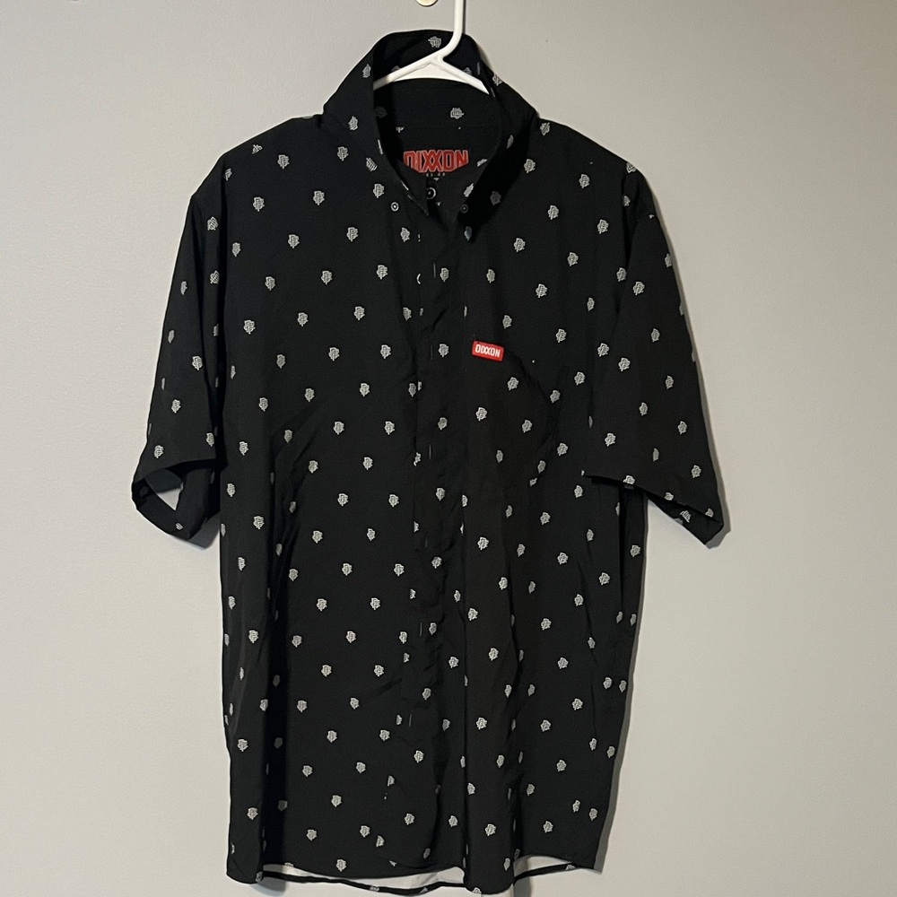 Dixxon Black Short Sleeve Shirt with Pattern Mens XL
